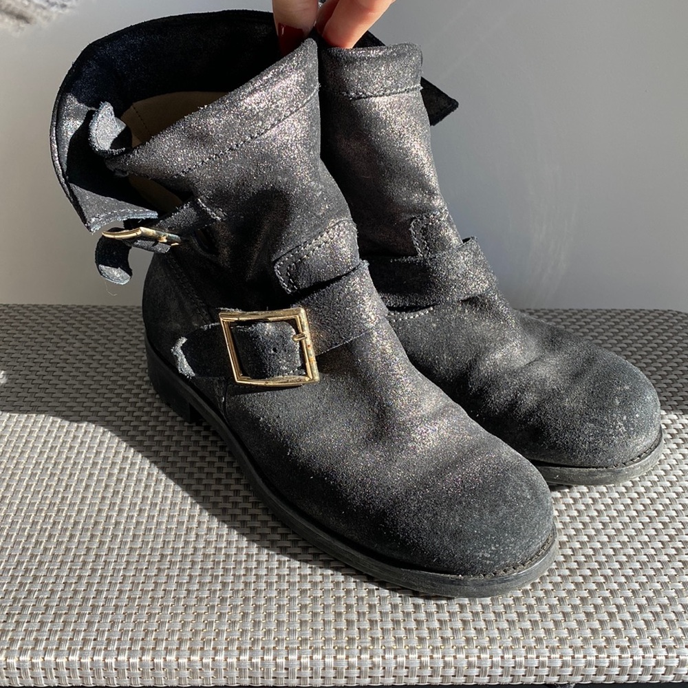 Jimmy Choo Metallic Moto Boot